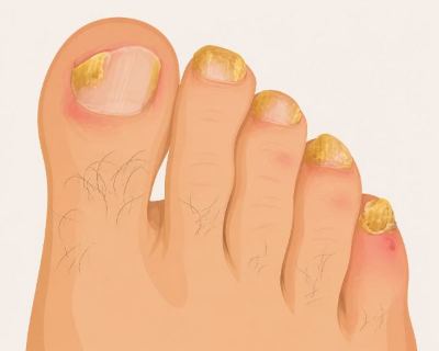 Nail changes on a fingernail